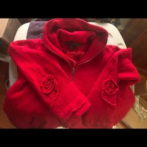 Red rose Simon Chang coat